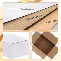 Durable 40 Pack of 8x6x4 Shipping Boxes in White – Perfect for Gifts & Shipping