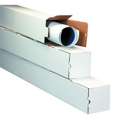 Partners Brand PM3337 Square Mailing Tubes, 3″ x 37″, Oyster White (Pack of 25)