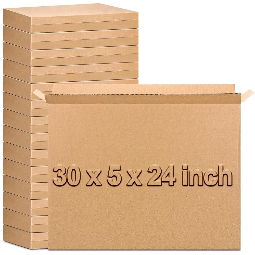 15 Pack Side Loading Box 30″l x 5″w x 24″h, Corrugated Cardboard Boxes fit fo…