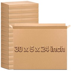 15 Pack Side Loading Box 30″l x 5″w x 24″h, Corrugated Cardboard Boxes fit fo…