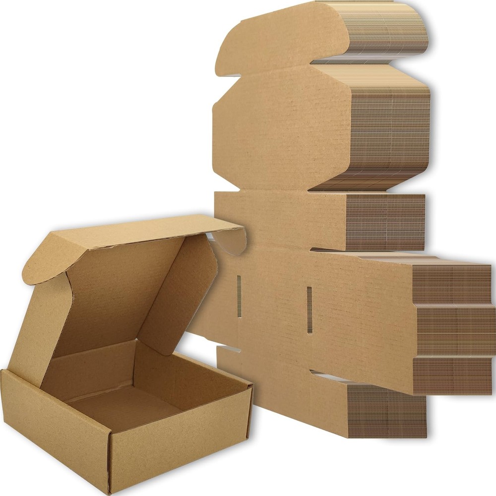 50 PCS 6x6x2 Inch Brown Small Corrugated Cardboard Shipping Boxes Mailer