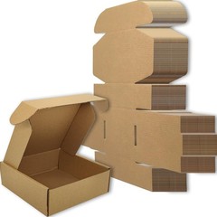 50 PCS 6x6x2 Inch Brown Small Corrugated Cardboard Shipping Boxes Mailer