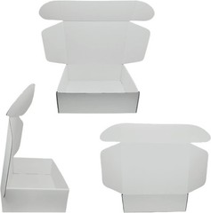 Lightweight 12x9x4 White Corrugated Boxes – 5 Pack for Shipping and Storage