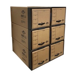 UOFFICE Quick Stack Drawer File Boxes, 24″ x 12.5″ x 10.5″, 6 Pack