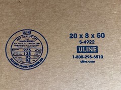 20″ x 8″ x 50″ Cardboard Corrugated Box – SIDE LOADING – GUITAR BOX