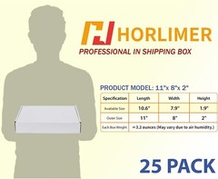 Recyclable Corrugated Cardboard Boxes – 25 Pack of 11x8x2 Shipping Mailers