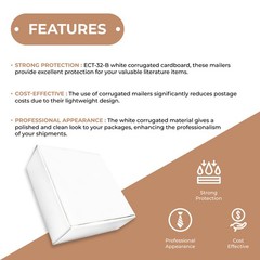 White Corrugated Boxes 11 x 4 x 4″ For Mailing/Shipping ECT-32B 50/Case