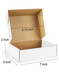 50 PCS White Small Corrugated Cardboard Mailing Shipping Boxes Fits 7x5x2 In