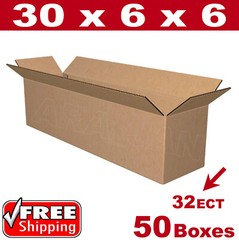 50 – 30x6x6 Cardboard Boxes Mailing Packing Shipping Box Corrugated Carton