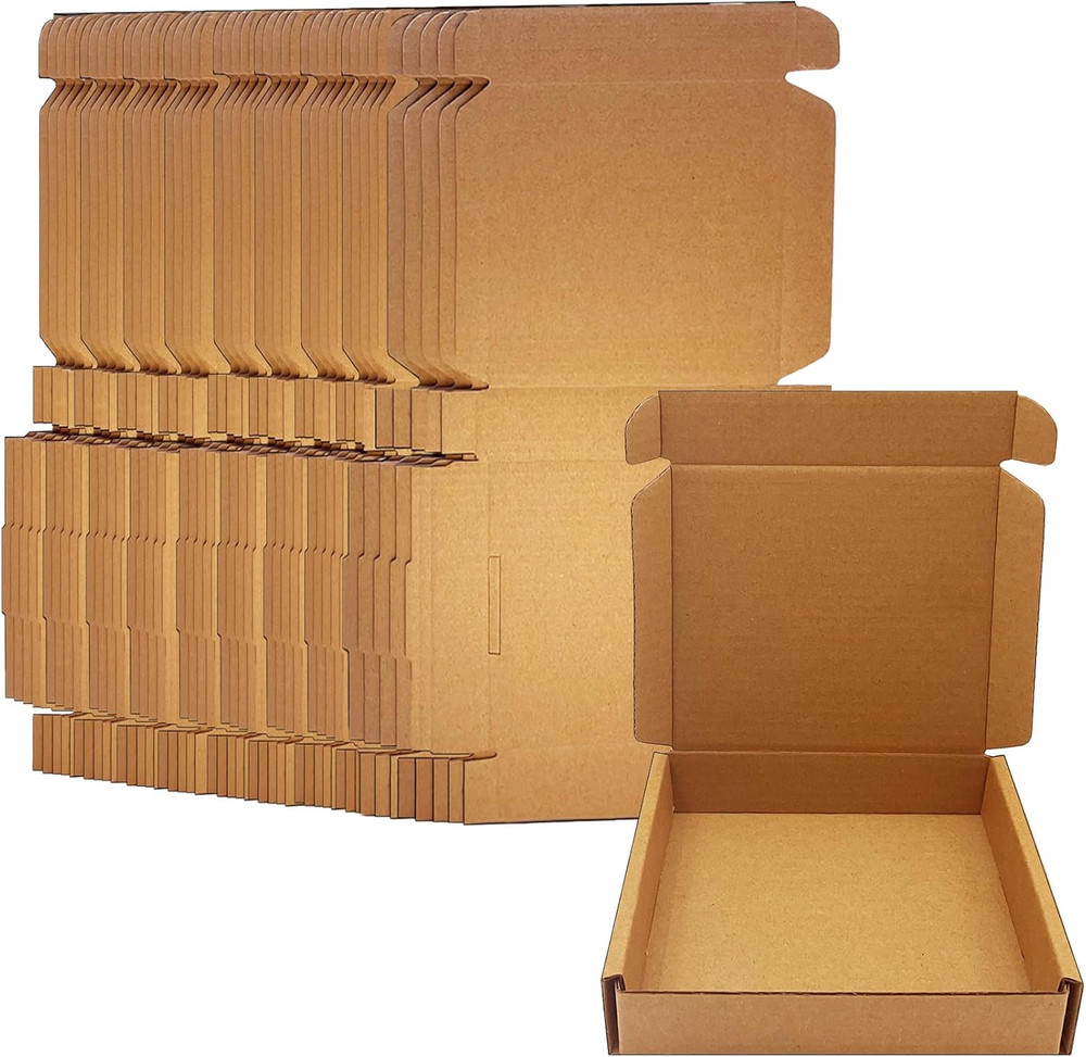 ​​​5X4X1 Inch Small Shipping Boxes 50 Pack, Brown Kraft Corrugated Cardboard