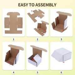 Sturdy 6x4x3 White Corrugated Boxes – 40 Pack for Reliable Shipping Solutions