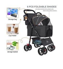 3 in 1 Pet Dog Stroller for Small Medium Dogs 10-50 lbs, Foldable C… Fast Ship