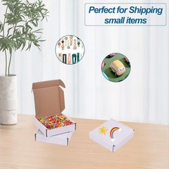 50 PCS 4x4x1 Inch White Corrugated Mailer Cardboard Box Small Shipping Tool