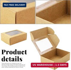 BadenBach 50 PCS Mini Kraft Boxes with Windows,3.33″ x 2.35″ x 1.18″,Small Soap