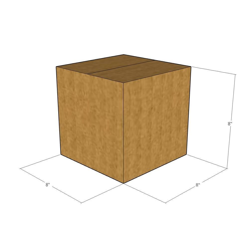 5 8x8x8 Kraft Brown Corrugated Shipping Boxes 32 ECT Single-Wall New