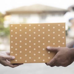 25 Pack Recyclable Corrugated Box Mailers,Kraft Cardboard Box White Polka Dot…