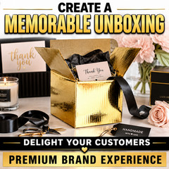 4x4x4 Metallic Gold Designer Boxes Gift Packaging Boutique Shipping Boxes