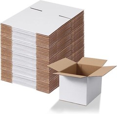 Cardboard Boxes – 40 White Corrugated – 8x6x6 Size – Mailing, Packing, Gifts
