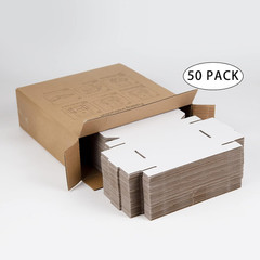 50 Pack 6x4x1 Inches Small Shipping Boxes, White Corrugated Cardboard Box