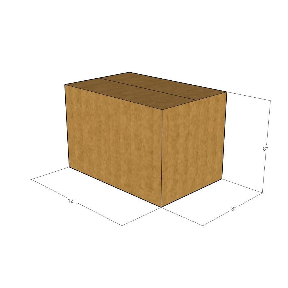 10 12x8x8 Kraft Brown Corrugated Shipping Boxes 32 ECT Single-Wall New