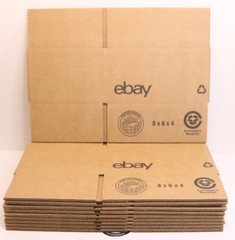 Ebay Boxes Pack of 10- 8″ x 6″ x 4″ with Black Logo