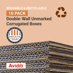 Double Wall Shipping Boxes Large 24″L x 18″W x 12″H 10-Pack – Corrugated Cardboa