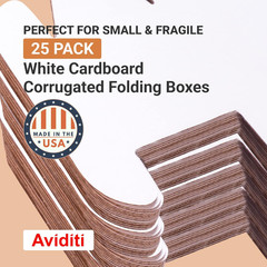 25 Pack White Shipping Boxes 12x10x8 for Business, Gifts & Storage Solutions