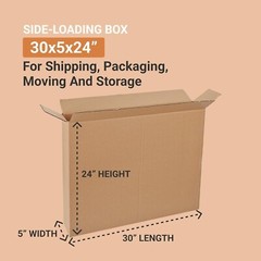 Shipping Side Loading Boxes Large, 30″L x 5″W x 24″H 10-Pack
