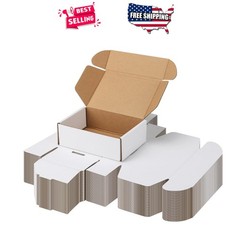 8x6x2 Shipping Boxes White 25 Pack Cardboard Mailer for Small Business Packaging