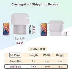 Durable Recyclable 6x4x2 Cardboard Shipping Boxes – 50 Count for Safe Mailing
