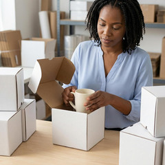 30 Pack 5X5X5 White Small Shipping Boxes, 5 X 5 X 5 Corrugated Cardboard Box for