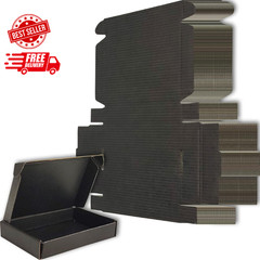 6x4x1 inches Small Shipping Boxes Set of 50 – Black Mailer Corrugated Cardboa…