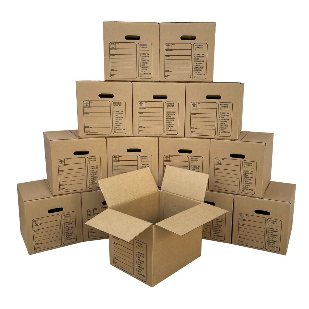 UBMOVE Moving Boxes with Handles, 15 Premium Small, 16 3/8″ x 12 5/8″ x 12 5/8″
