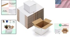 Brand New 6x4x4 Shipping Boxes 50 Pack White Cardboard