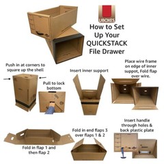 UOFFICE Quick Stack Drawer File Boxes, 24″ x 12.5″ x 10.5″, 6 Pack