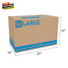 (10 Pack) Large Moving Boxes, 27L X 15W X 17H, Kraft