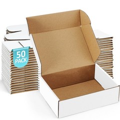 50 PCS White Small Corrugated Cardboard Mailing Shipping Boxes Fits 7x5x2 In