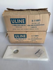 2 Boxes 1000 4 x 10″ 2 Mil Clear Doorknob Bags by U-Line S-11001