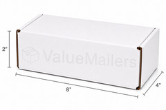 100 – 8 x 4 x 2 White Corrugated SHIPPING Mailer Packing Storage BOX Boxes