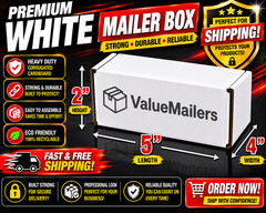 50 – 5x4x2 White Corrugated Shipping Mailer Packing Box Boxes