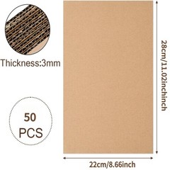 Flat Cardboard Sheets for Crafts – 8.5×11 Inch Bulk Corrugated Cardboard Shee…