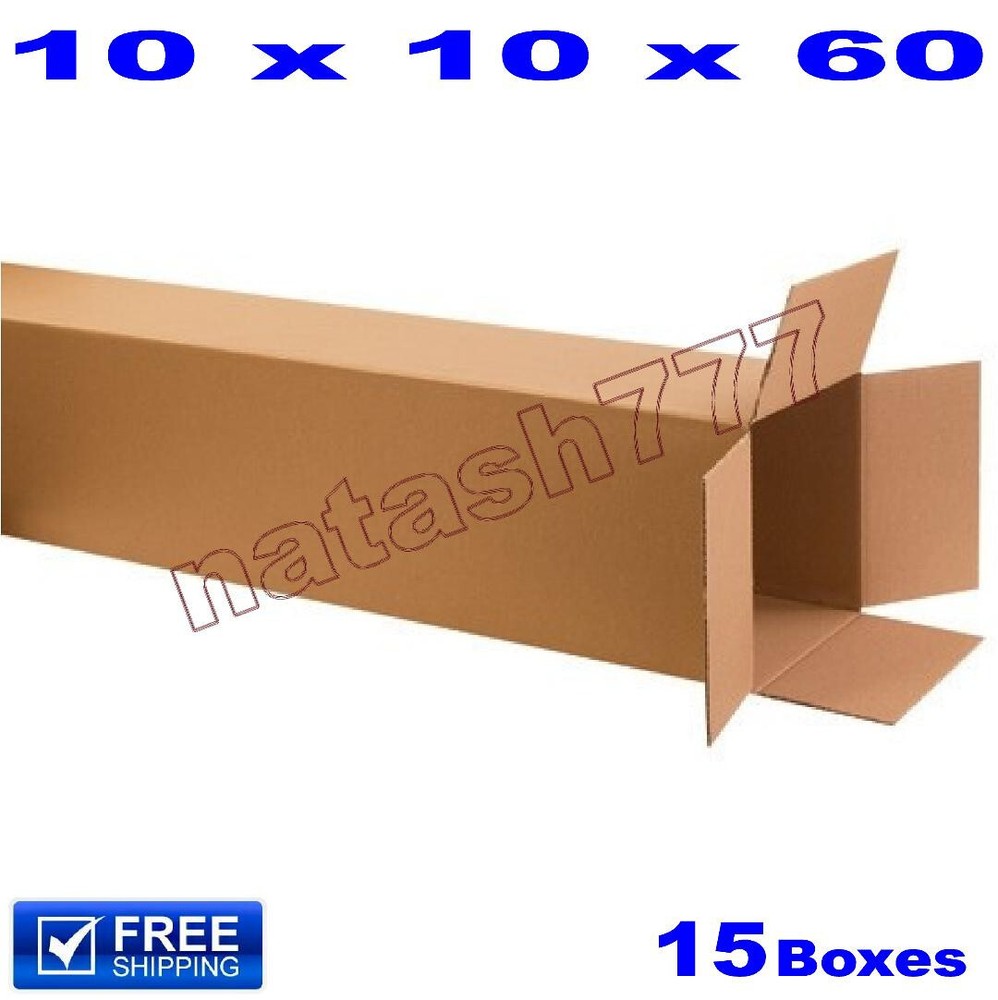 15 – 10x10x60 Cardboard Boxes 32-ECT Mailing Packing Shipping Corrugated Carton