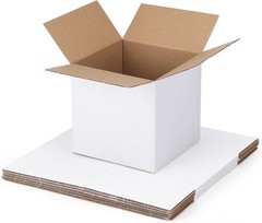 Shipping Boxes 6x6x6 Set of 6, White Corrugated Cardboard Box for Mailing Bus…