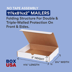 Shipping Boxes Medium 11.125″L X 8.75″W X 2″H 50-Pack, Cardboard Box for Shippin