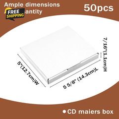 50 Pcs CD Mailer Boxes, 5 5/8″ X 5″ X 7/16″ CD Shipping Sleeves Cardboard