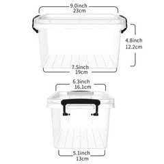 Cetomo Plastic Storage Boxes, Small Storage Box with Lids, No-Frills, Stackab…