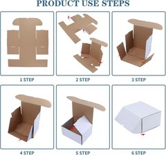 Durable Self-locking White Shipping Boxes 10x8x6 – Perfect for Gifts and Mailing