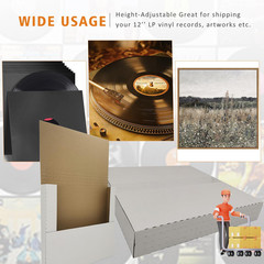 50 Pack Vinyl Record Shipping Mailing Box Mailers, 12.5″ X 12.5″ X 2″, Perfect f