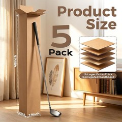 Pack Golf Club Shipping Boxes, 48x4x4 Inch Tall Corrugated Cardboard Golf Club B