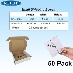 50 PCS 4x4x1 Inch White Corrugated Mailer Cardboard Box Small Shipping Tool